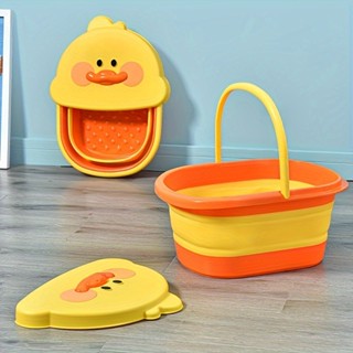 Balde Retrátil Compacto com Tampa Decorativa de Pato e Base Texturizada Antiderrapante